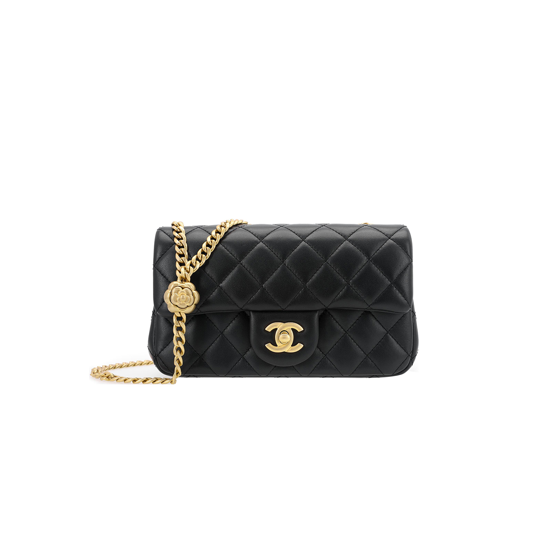 Ch*el master sheepskin chain bag shoulder bag crossbody bag mini women''s black (20*13*7cm)